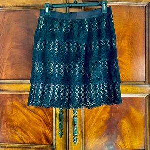 Ann Taylor Black Lace Mini Skirt